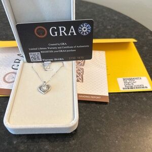 Moissanite one carat heart shaped necklace 925 sterling silver